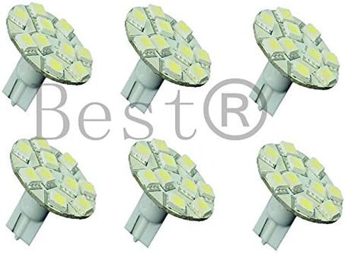 الأفضل للشراء® (6 عبوات) قاعدة إسفين T10 عالية الجودة 10 SMD5050 LED دبوس خلفي أبيض دافئ، 10-30 فولت تيار مستمر/تيار متردد in Saudi Arabia
