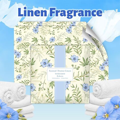 SCENTORINI Drawer Liners for Dresser,12 Sheets Linen Scented Drawer Liners, Drawer Paper Liner 14.3x19.5 Inch, for Fragrant Home Shelf Closet in Saudi Arabia