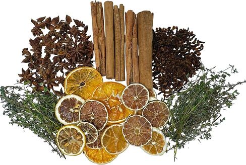 مجففات الخريف من كيجورا - الحمضيات، القرنفل، القرفة، اليانسون النجمي، الزعتر، روائح عطلات الخريف والشتاء، روائح عطرية على الموقد، مثالية لعيد الشكر، هدية مضيفة الاحترار في المنزل in Saudi Arabia