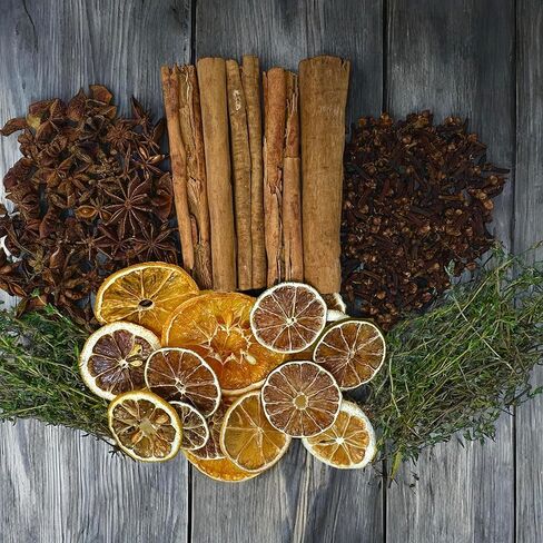 مجففات الخريف من كيجورا - الحمضيات، القرنفل، القرفة، اليانسون النجمي، الزعتر، روائح عطلات الخريف والشتاء، روائح عطرية على الموقد، مثالية لعيد الشكر، هدية مضيفة الاحترار في المنزل in Saudi Arabia