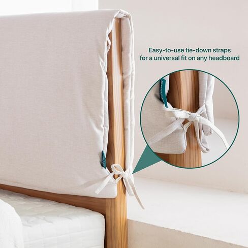 Headboard Cover Thickened Soft Stretch Slipcover with Secure Tie Straps, Dustproof Protector for Upholstered Bed (59 * 28inch, Geige) in Saudi Arabia