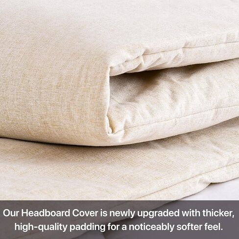 Headboard Cover Thickened Soft Stretch Slipcover with Secure Tie Straps, Dustproof Protector for Upholstered Bed (59 * 28inch, Geige) in Saudi Arabia