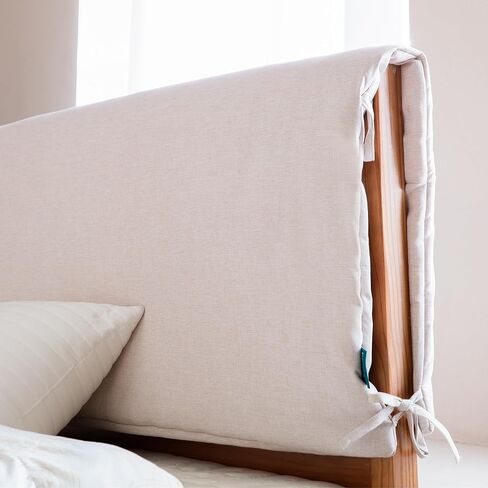 Headboard Cover Thickened Soft Stretch Slipcover with Secure Tie Straps, Dustproof Protector for Upholstered Bed (59 * 28inch, Geige) in Saudi Arabia
