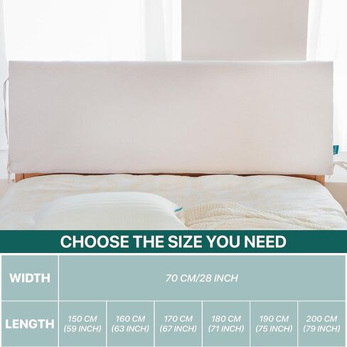 Headboard Cover Thickened Soft Stretch Slipcover with Secure Tie Straps, Dustproof Protector for Upholstered Bed (59 * 28inch, Geige) in Saudi Arabia