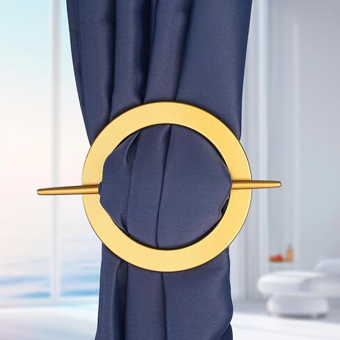 Elegant Retro Style Curtain tie, 2-Piece Set - Decorative Plastic fixator, Suitable for Living Room, Bedroom, Office Decoration (Golden) in Saudi Arabia