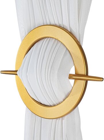 Elegant Retro Style Curtain tie, 2-Piece Set - Decorative Plastic fixator, Suitable for Living Room, Bedroom, Office Decoration (Golden) in Saudi Arabia