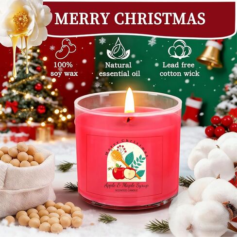 Christmas Candles for Women 12 Pack Candles for Home Scented Winter Holiday 240Hours Small Natural Soy Wax Candle Bulk Mini Candle Gift Set for Men Women Holiday Christmas New Year Winter Décor in Saudi Arabia