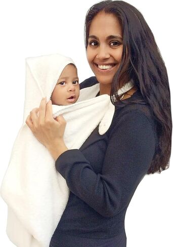 Hands Free Baby Bath Towel | Luxuriously Soft Bamboo Viscose & Cotton Hooded Baby Towel | Apron Towel for Safe Babies Bathtime | Perfect Newborn Gift | Gray in Saudi Arabia