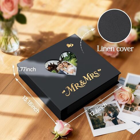 Barsone Linen Wedding Photo Album 4x6 with 400 Pockets(Large Capacity Customizable Memory Book, Custom Engraved Cover, Bridal Photo Album for Engagement, Gifts & Memory Keepsake) in Kuwait