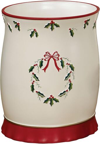 Touch of Class Holly Wreath Wastebasket Eggshell in Kuwait