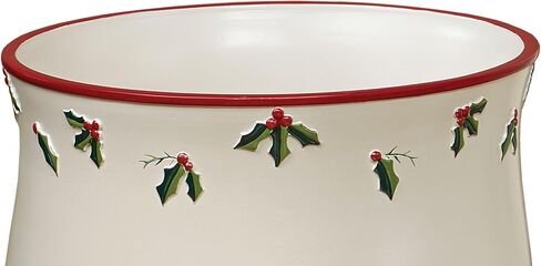 Touch of Class Holly Wreath Wastebasket Eggshell in Kuwait