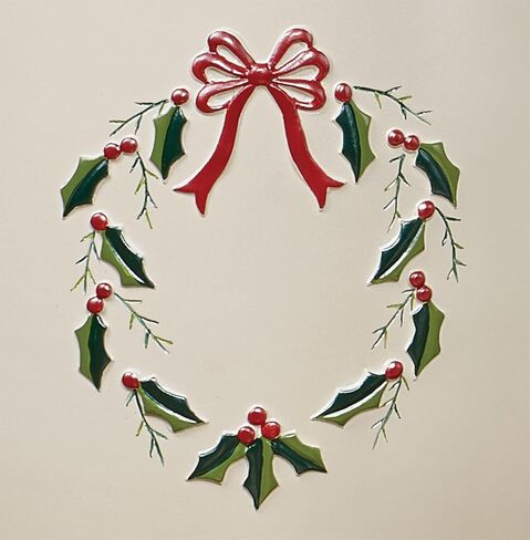 Touch of Class Holly Wreath Wastebasket Eggshell in Kuwait