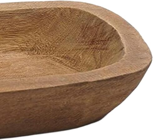 Fenteer Bowl for Candle Decorative Wooden 9.8 x 5.9 inch Farmhouse Storage Tray Rustic for DIY Dining Room Crafts Kitchen Decor in Saudi Arabia