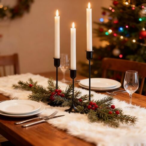 Gold Hurricane Candle Holders Set of 6, Tall Metal & Windproof Glass Taper Candle Holders, Outdoor/Indoor Table Centerpieces for Weddings, Christmas, Parties, Fireplace Decor in Saudi Arabia