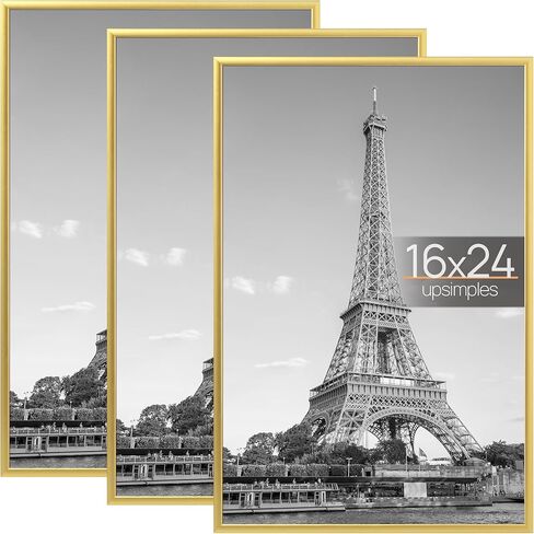 إطار صور upsimples مقاس 12 × 16 أسود مكون من 3 قطع، إطارات ملصقات مقاومة للخدش مقاس 12 × 16 لمعرض الصور - شرائط منزلقة، تثبيت على الحائط أفقيًا أو رأسيًا in Kuwait