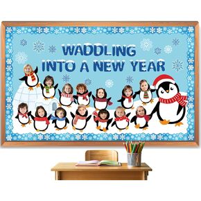 65Pcs Winter Bulletin Board Decorations, Winter Party Decorations, Let It Snow Classroom Decor, Holiday Decorations for School Bulletin Board in Kuwait