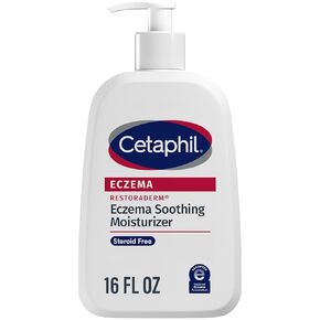 مرطب مهدئ من CETAPHIL ECZEMA RESTORADERM، للبشرة المعرضة للأكزيما، 16 أونصة، أعراض أقل للأعراض، ترطيب لمدة 48 ساعة، 1% شوفان غرواني لحماية البشرة، خالي من الستيرويد، علامة تجارية يوصي بها الأطباء in Saudi Arabia