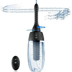 حقنة شرجية دوارة أوتوماتيكية - 20 أوقية دوش للرجال والنساء تنظيف عميق 360 درجة 5 فوهات مع 3 سرعات دوران ورذاذ، مجموعة حقنة شرجية كهربائية مضادة للتدفق العكسي للتحكم عن بعد من السيليكون in Kuwait