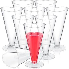 25 Pcs Valentine's Day Heart Shaped Champagne Flutes 5.6 oz Champagne Glasses Disposable Plastic Wine Glasses for Cocktail Drinking Birthday Wedding Party Decorations (Red) in Kuwait