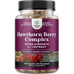 كبسولات توت الزعرور عالية القوة - مكمل توت الزعرور النقي المضاد للأكسدة مع مستخلص الأوراق والزهور 4:1 لصحة القلب والهضم - دعم الطاقة للرجال والنساء - عبوة مكونة من 120 قطعة in Kuwait