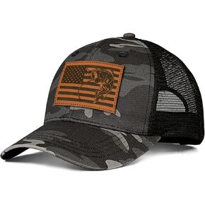 Fishing Hat Fishing Gifts for Men Bass Fish Flag Snapback Trcuker Hats for Men Fishing Gear Accessories Stuff in Saudi Arabia
