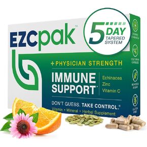 EZC Pak 5-Day Tapered Immune Support Booster - Vitamin Immune Support Supplement, Echinacea, Zinc Vitamin C, Vitamins for Immune System Support, Immune Boosters for Adults - Immune Support Vitamins in Saudi Arabia