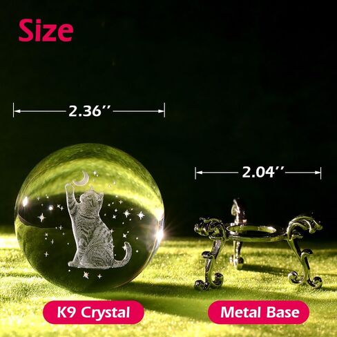 Cat Lover Gifts for Women 3D Cat Crystal Ball Themed Gift Mom Birthday Kitty Laddy Gift for Christmas Mothers Day in Saudi Arabia