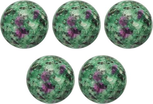 uxcell 5 Pcs Gemstone Sphere Balls, 20mm Mini Natural Quartz Sphere Polished Hand Carved Crystal Ball for Garden Kitchen Living Room Bathroom, Black Gray in Saudi Arabia