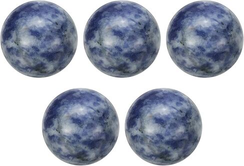 uxcell 5 Pcs Gemstone Sphere Balls, 20mm Mini Natural Quartz Sphere Polished Hand Carved Crystal Ball for Garden Kitchen Living Room Bathroom, Black Gray in Saudi Arabia