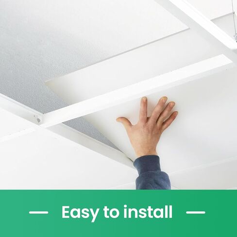 بلاط سقف أبيض مقاس 2 × 4 أقدام، مقاس 24 × 48 بوصة، 6 قطع من ألواح السقف البلاستيكية المقاومة للماء وقابلة لإعادة الاستخدام، مثالية لغرفة النوم وغرفة المعيشة والحمام والطابق السفلي وغطاء مساحة تجارية 48 قدم مربع in Saudi Arabia