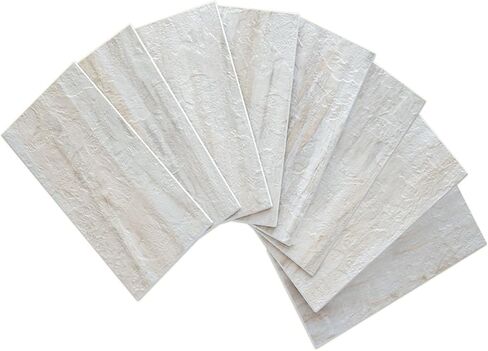 AULIGET 3" x 6" Subway Tile Peel and Stick Backsplash, Thick PVC Stick on Wall Tiles (100, Beige Slate) in Saudi Arabia