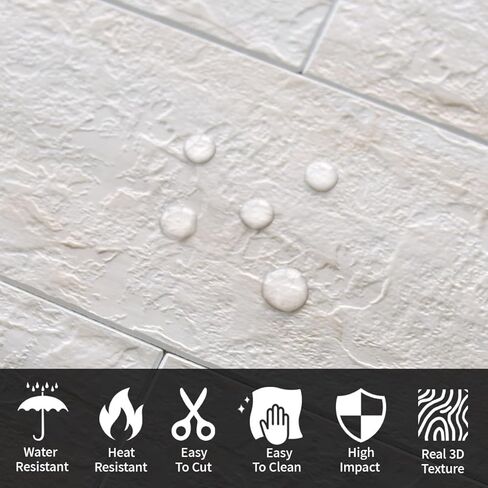 AULIGET 3" x 6" Subway Tile Peel and Stick Backsplash, Thick PVC Stick on Wall Tiles (100, Beige Slate) in Saudi Arabia