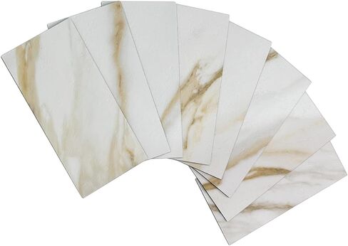 AULIGET 3" x 6" Subway Tile Peel and Stick Backsplash, Thick PVC Stick on Wall Tiles (100, Beige Slate) in Saudi Arabia
