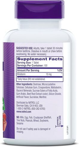 Natrol Melatonin 10mg Fast Dissolve Tablets - Strawberry Flavor, 100 Count, Sleep Support, Fast Dissolve Melatonin for Adults, 100-Day Supply in Saudi Arabia