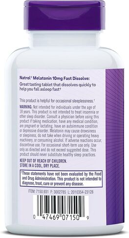 Natrol Melatonin 10mg Fast Dissolve Tablets - Strawberry Flavor, 100 Count, Sleep Support, Fast Dissolve Melatonin for Adults, 100-Day Supply in Saudi Arabia