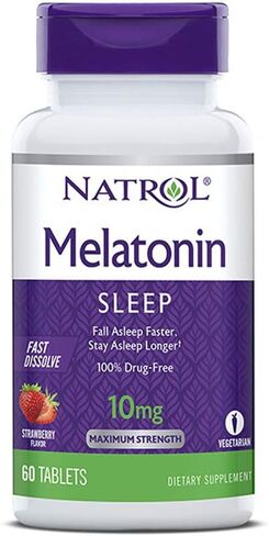 Natrol Melatonin 10mg Fast Dissolve Tablets - Strawberry Flavor, 100 Count, Sleep Support, Fast Dissolve Melatonin for Adults, 100-Day Supply in Saudi Arabia