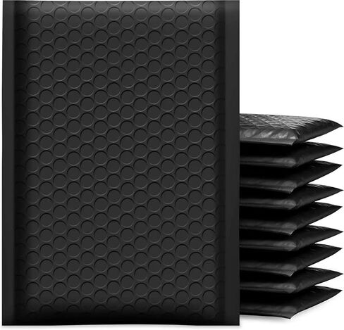 100 قطعة من مظاريف الفقاعات البلاستيكية مقاس 6 × 10 بوصة، مظاريف مقاومة للماء، أكياس مظاريف شحن سوداء، مظاريف فقاعات مبطنة للشحن/التعبئة والتغليف/البريد ذاتي الختم - أسود in Kuwait