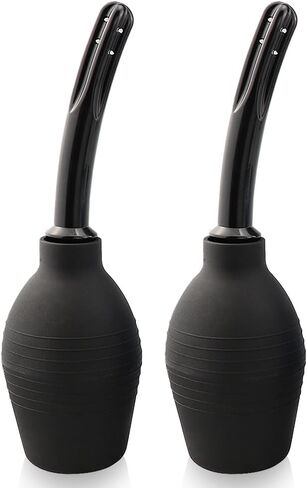 دش شرجي نظيف وصحي للنساء، نظام غسل منظف للحقنة الشرجية للنساء والرجال، 10 أونصة (أسود) in Kuwait