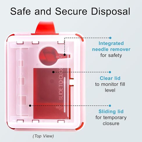 Sharps Container Small - Sharps Containers for Home Use and Labs - Portable Needle Disposal and Travel Size Biohazard Bin - 1 Quart (Pack of 1) in Saudi Arabia