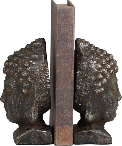 Deco 79 Metal Buddha Bookends with Gold Foil Detail, Set of 2 4" W, 6" H, Gold in Saudi Arabia