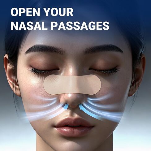 شرائط الأنف HuiPoLii للشخير (60 قطعة)، شرائط الأنف للتنفس، شرائط أنف غير مرئية قوية وفعالة، مضادة للشخير، مناسبة لكل من الرجال والنساء. in Kuwait