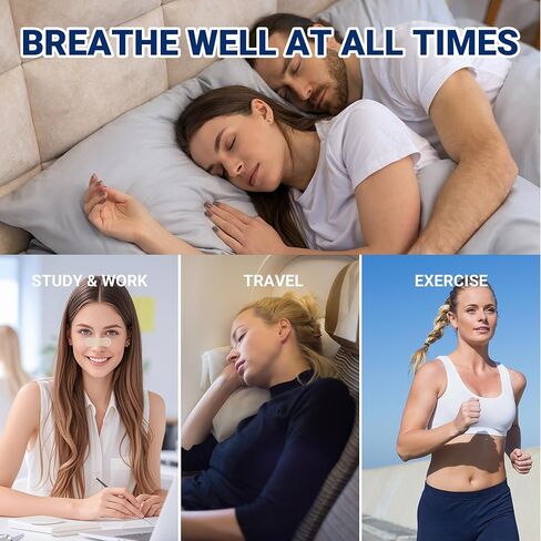 شرائط الأنف HuiPoLii للشخير (60 قطعة)، شرائط الأنف للتنفس، شرائط أنف غير مرئية قوية وفعالة، مضادة للشخير، مناسبة لكل من الرجال والنساء. in Kuwait