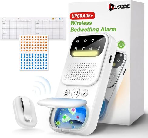 وقف التبول اللاإرادي للأبد! إنذار ترطيب السرير اللاسلكي الجديد للأولاد والبنات مع وضع الأشعة فوق البنفسجية، ضوء ليلي، صوت عالٍ/اهتزاز قوي، مستشعر عالي الحساسية، يتبول الأطفال لحلول التبول اللاإرادي in Kuwait