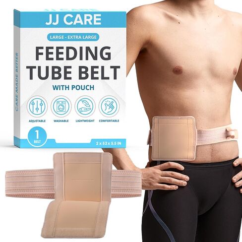JJ CARE Feeding Tube Belt (Large/Extra Large), Breathable PEG Tube Belt, Nylon Fabric Gtube Belt Compatible with PEG Tubes and Gastrostomy Tubes, Adjustable and Washable G Tube Holder in Saudi Arabia
