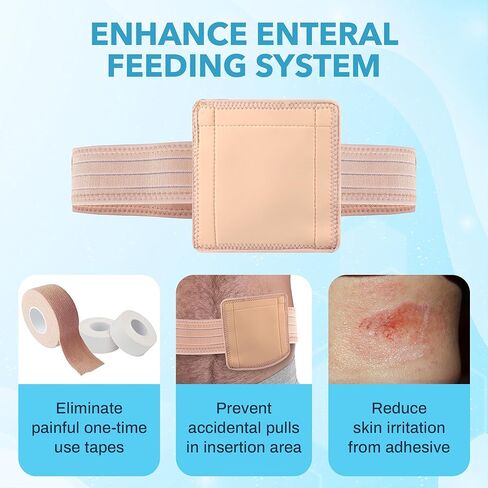 JJ CARE Feeding Tube Belt (Large/Extra Large), Breathable PEG Tube Belt, Nylon Fabric Gtube Belt Compatible with PEG Tubes and Gastrostomy Tubes, Adjustable and Washable G Tube Holder in Saudi Arabia