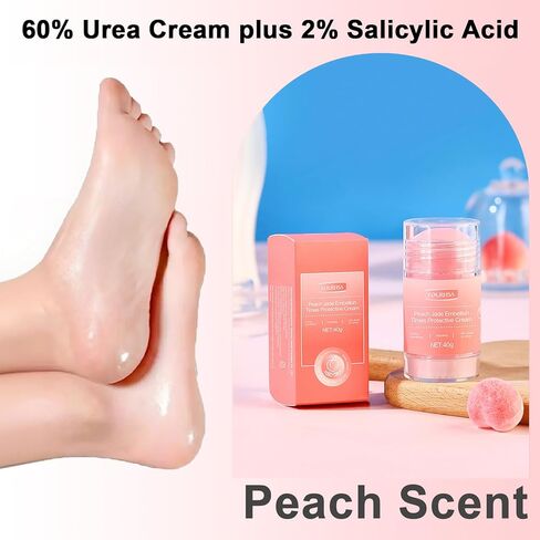 مبرد كهربائي للقدم مع كريم اليوريا، مزيل مسامير القدم قابل لإعادة الشحن، علاج ترطيب برائحة الخوخ، عصا محمولة للكعب المتشقق للأقدام الجافة والمتشققة، وردي وذهبي وردي in Kuwait