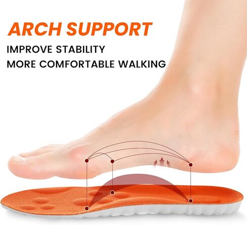 Steppers Insoles for Men and Women, 4D Memory Foam Cloud Insoles with Arch Support, Anti-Fatigue Comfort, Shock Absorption Soles and Foot Pain Relief, Trim to Fit All Shoe Types (for Men 6.5-11) in Saudi Arabia