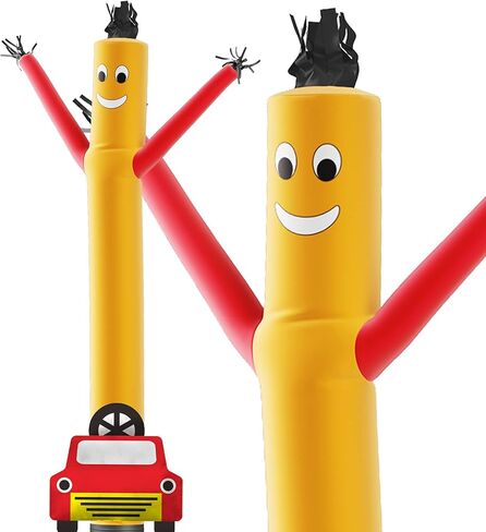 LookOurWay Air Dancers Inflatable Tube Man Attachment - 15 Feet Tall Wacky Waving Inflatable Dancing Tube Guy for Business Promotion (Blower Not Included) - Car Wash with Car Shape in Kuwait