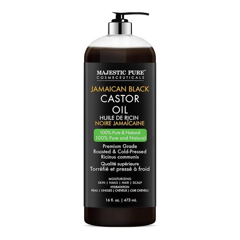 MAJESTIC PURE Pure Jamaican Black Castor Oil for Hair Care, Strengthening, Nourishing, and Volumizing Formula - Non GMO Verified, 16 Fl Oz in Saudi Arabia