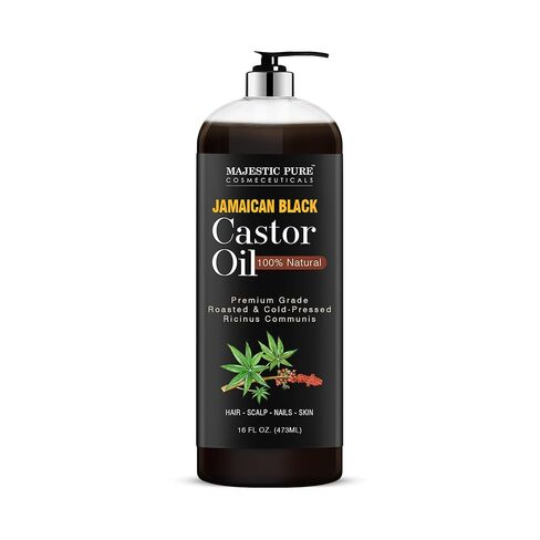 MAJESTIC PURE Pure Jamaican Black Castor Oil for Hair Care, Strengthening, Nourishing, and Volumizing Formula - Non GMO Verified, 16 Fl Oz in Saudi Arabia